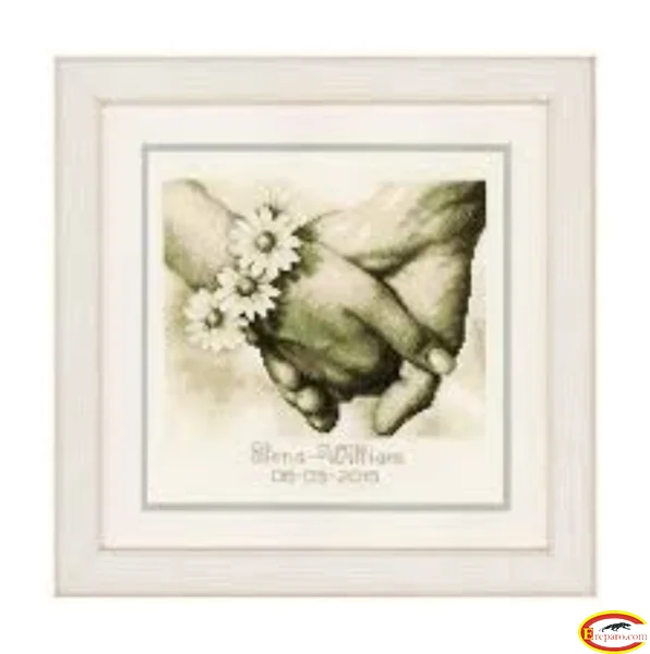 YEESAM ART® New Cross Stitch Kits Advanced - Hand in Hand 14 Count 27×21 cm