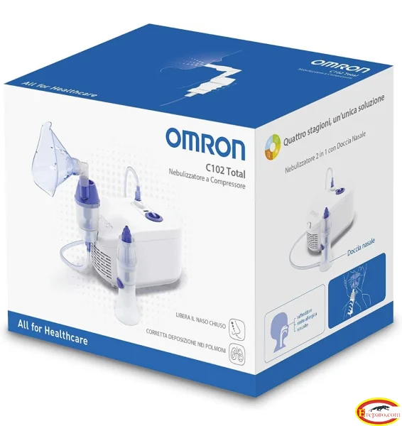 OMRON C102 Total 2-in-1 Nebuliser with Nasal Shower – combined Nebulizer to