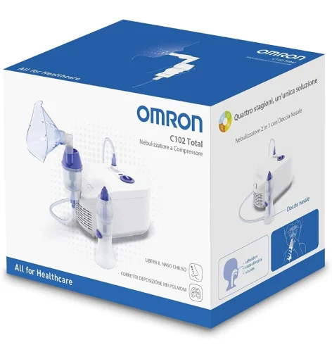 OMRON C102 Total 2-in-1 Nebuliser with Nasal Shower – combined Nebulizer to