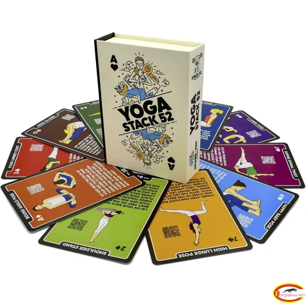 Stack 52 Yoga Exercise Cards: Designed by Certified Yoga Instructor. Video