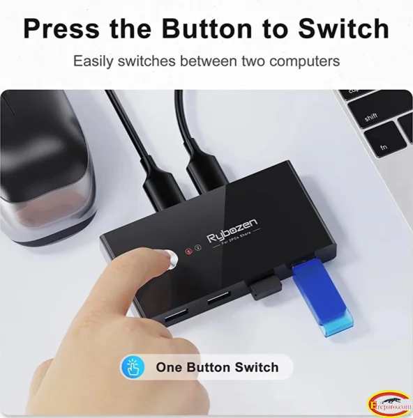 USB 3.0 Switch Selector, 2 Computer Sharing 4 USB Devices, KVM Switcher Box