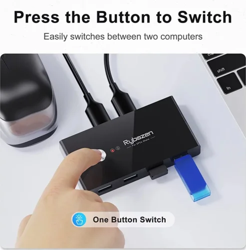 USB 3.0 Switch Selector, 2 Computer Sharing 4 USB Devices, KVM Switcher Box