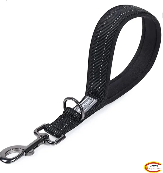 VIVAGLORY Short Dog Lead with Padded Handle, Heavy Duty Reflective Double W