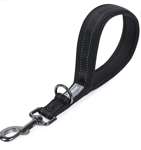 VIVAGLORY Short Dog Lead with Padded Handle, Heavy Duty Reflective Double W