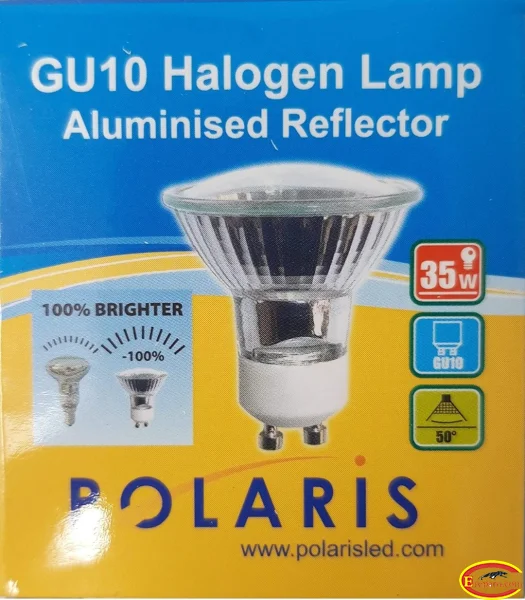 Polaris 35w GU10 Halogen Spot Light Bulb 240v Dimmable Pack of 10