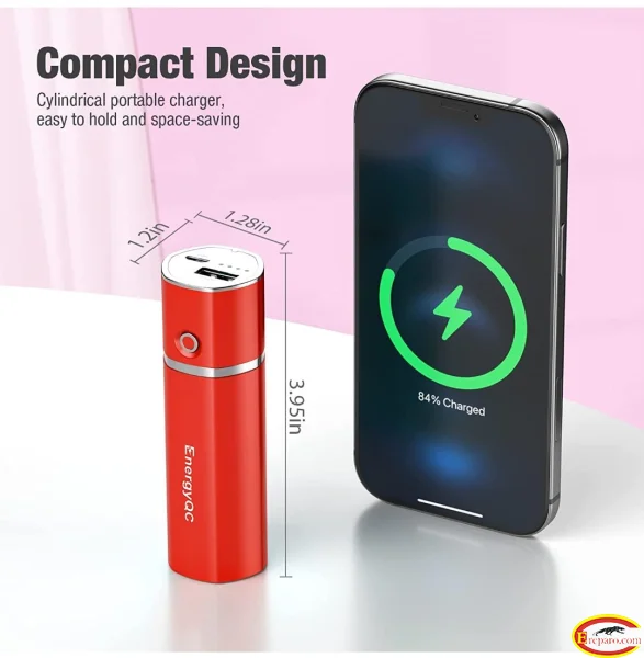 EnergyQC Slim 2 Portable Charger,Ultra-Compact 5000mAh Power Bank