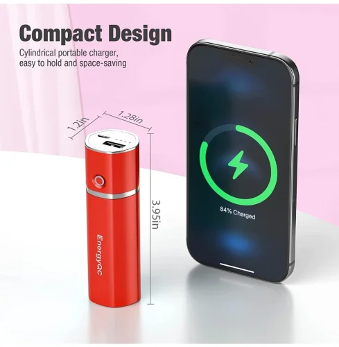 EnergyQC Slim 2 Portable Charger,Ultra-Compact 5000mAh Power Bank