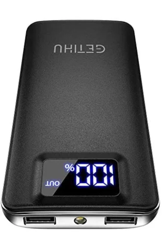 GETIHU Power Bank, 3A High Speed 10000mAh LED Display USB C Portable Charger, USB C