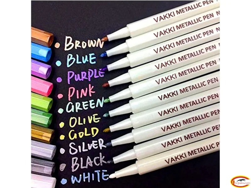 Metallic Marker Pens, Vakki Set of 10 Assorted Colors for Photo Album Drawing