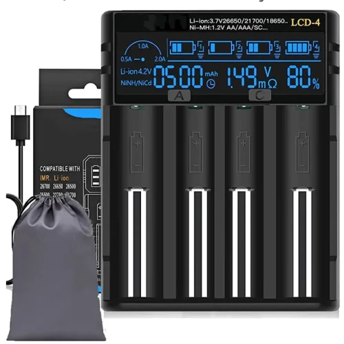 8650 Battery Charger, LCD Screen Can Display Capacity, 2A Fast Universal 18650 Charger