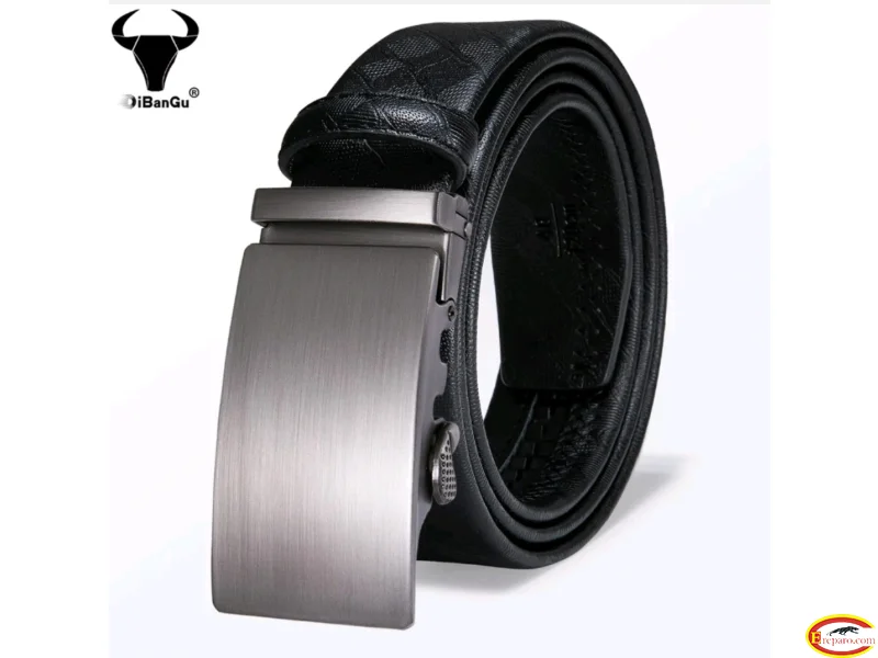 Formal Mens Belts Automatic Buckles Black Leather