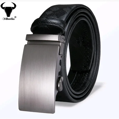 Formal Mens Belts Automatic Buckles Black Leather