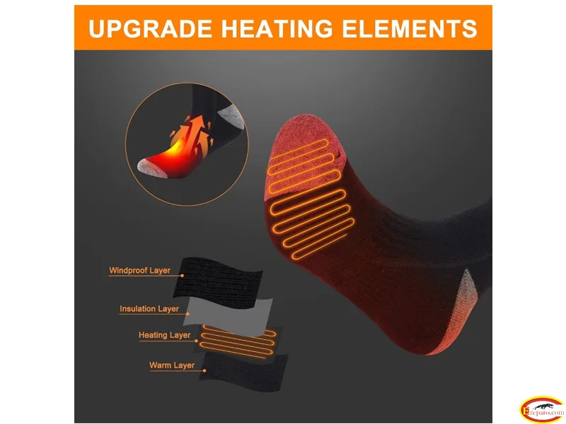 Unisex Rechargeable Electric Heated Socks, 4000mAh