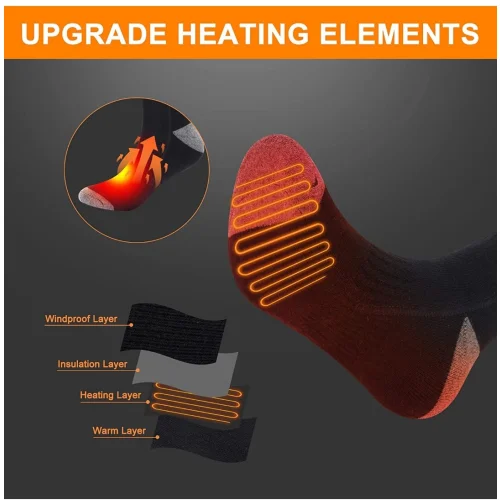 Unisex Rechargeable Electric Heated Socks, 4000mAh