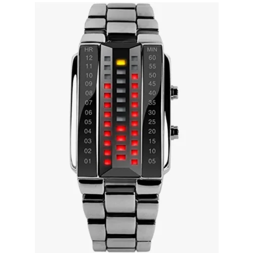 Binary Matrix Blue LED Digital Watch Mens Classic