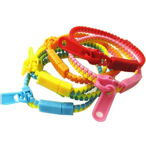 20 Pcs Assorted Color Zipper Bracelet Friendship Party Bracelet Sensory Bracelet Toys Favors for Stu