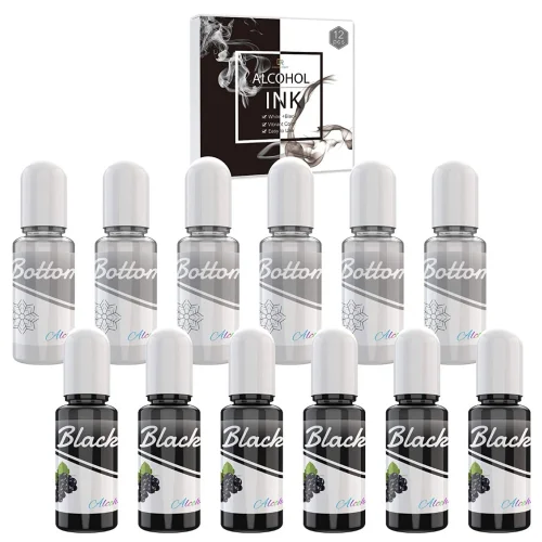 White & Black Colour – Professional 60ml white and 60ml black alcohol inks deliver rich, saturated c