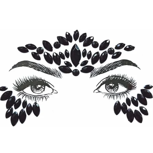 1Pcs Face Jewels Make Up Mermaid Mask Rhinestone Temporary Tattoos Rave Glitter Crystals Stick On Fa