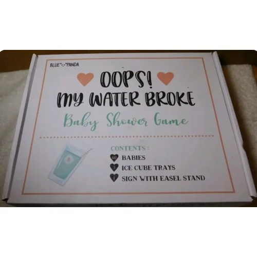 My Water Broke Baby Shower Game with 60 1-Inch Mini Plastic Babies, Girls and Boys, Inclu