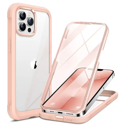 iPhone 13 Pro Case 6.1inch, Glass Screen Protector Full Body Rubber Bumper Case Cover