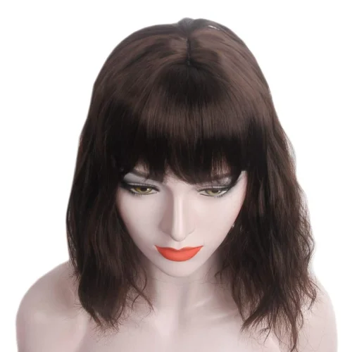 Ombre Blonde Balayage Wig Brown Long Curly Wavy Synthetic Hair for Women (Brown)
