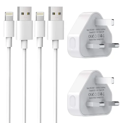 iPhone Charger Cable, 2+2Pack 1M Fast Charging Lightning Cable with USB Wall Charger Plug Adapter
