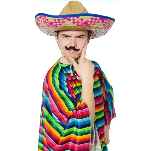 Fake Moustaches x12 Self Adhesive Assorted Fake Moustache Set Fancy Dress – x6