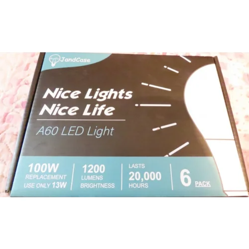 E27 LED Screw in Light Bulbs 100W Equivalent, 13W, Cool White. A60 Energy Saving- 6 Pack