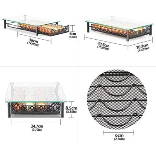 RECAPS Coffee Pod Kitchen Organizer Storage Holder Drawer Compatible with Vertuoline and VertuolineP