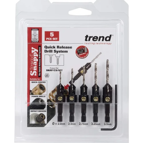 Trend Snap/CS/Set 5-Piece Drill Countersink Set