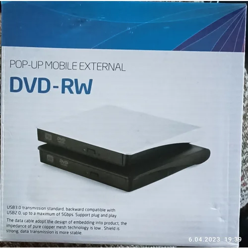 USB 3.0 External CD Drive, CD/DVD-RW Drive, CD-RW Rewriter Burner Superdrive