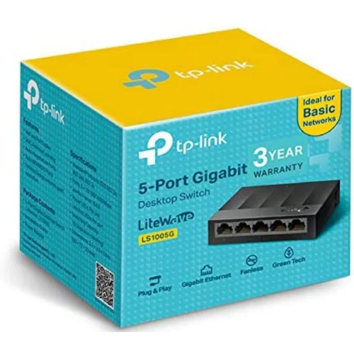 TP-Link LS1005G 5-Port Desktop/Wallmount Gigabit Ethernet Switch/Hub, Network Splitter, Plug and pla