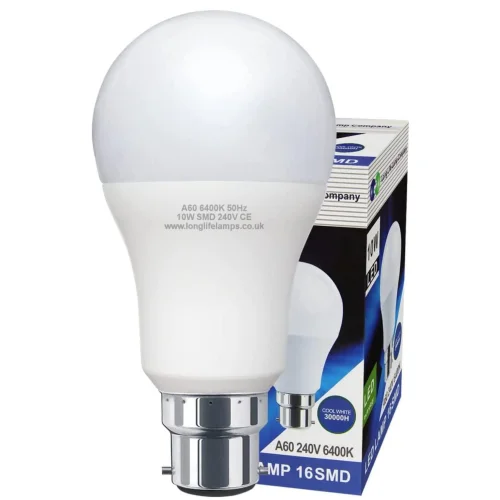 2 Pack 10w GLS LED Light Bulb Cool White B22 10w = 100w A60