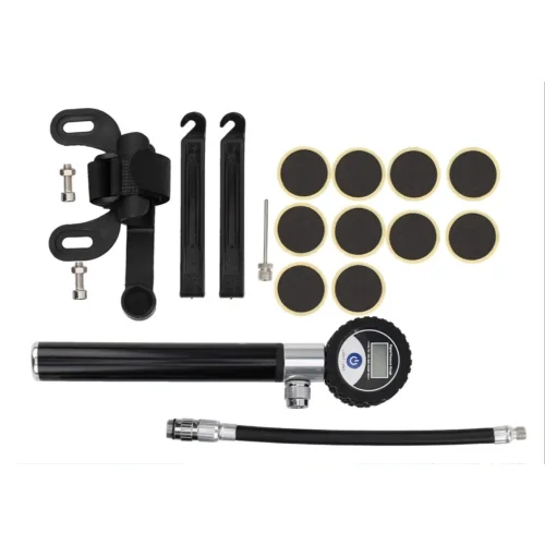 Mini bike pump with gauge Needles Hose Kit for Bike, Bike Tire Repair Tool Set