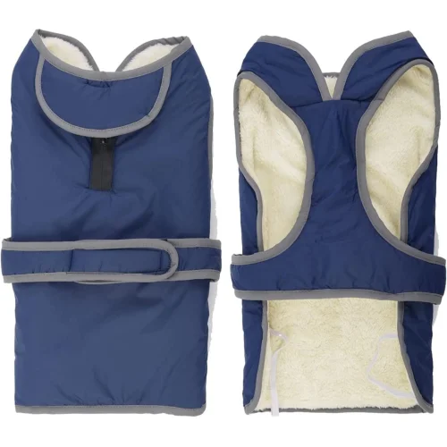 Reflective Dog Coat Warm Fleece Lining Jacket Waterproof Dog Apparel Clothes -L Chest: 24.4"- 30.7"