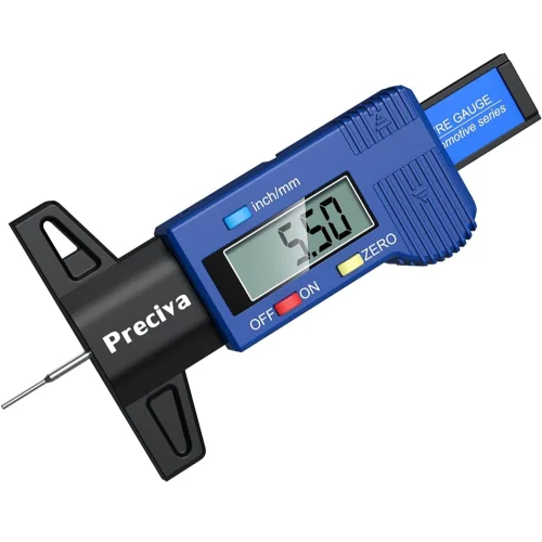 Tyre Tread Depth Gauge, Preciva 0-25.4mm/Inch Digital with LCD Screen for Cars, Trucks, Motos