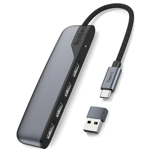 USB C Hub, Syntech 4 Ports Type C to USB 3.0 Hub with a USB C to USB Adapter