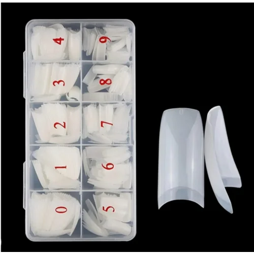 Natural False Nails 500 Pieces French Acrylic Nails Artificial Fake Nails 10 Sizes With Box
