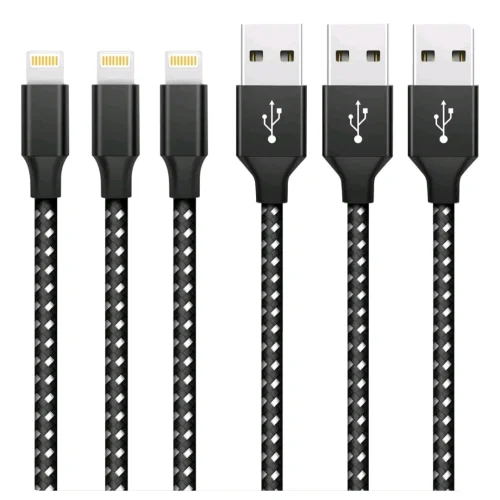 IPhone Charger Cable Lightning Cable 3Pack 1M/2M/3M Nylon Braided Fast Charging