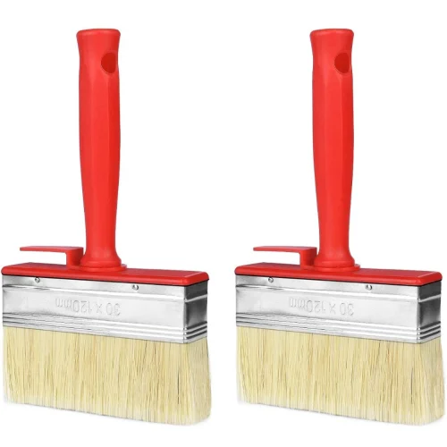 2 Pack Decking Paint Brush Set, Shed, Fence, Decking & Timber Block Brush - 30x120mm
