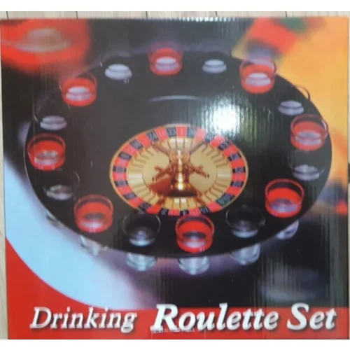 ADULT ROULETTE DRINKING GAME PARTY HOME BAR CHISTMAS STAG 16 GLASS SPIN SHOT SET