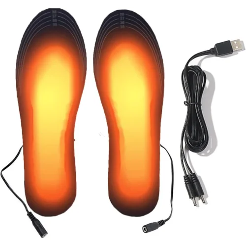 USB Heating Insoles, Feet Warmers, Warm Insoles, Free Cutting, Suitable for Men Women - Black