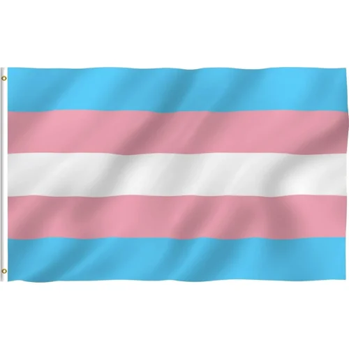 Fly Breeze 3x5 Foot Transgender Flag - and UV Fade Resistant -  Pink Blue Rainbow  3 X 5 Ft