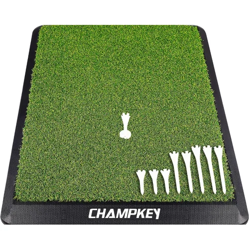 Premium Synthetic Turf Golf Hitting Mat Heavy Duty Rubber Base Golf Practice Mat with 9 Plastic Tees