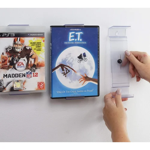 DVD Mount Video Game, 45 Record and Blu-Ray Shelf Stand and Wall Mount, Invisible and Adjustable