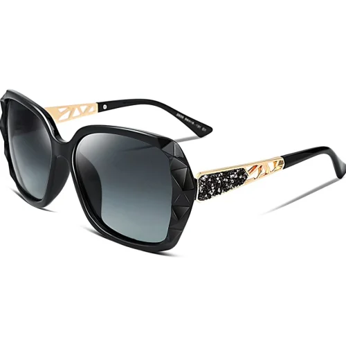 Classic Polarised Sunglasses for Women Fashion  Shiny Large Frame B2289