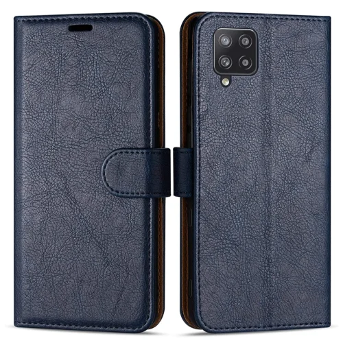 Premium Leather Folio Flip Cover  Magnetic Closure Kickstand Money and Card Holder for Samsung A12