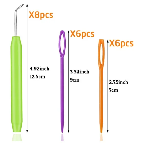 20 Pieces of Loom Crochet Hook Sets, 8 Pcs Knitting Crochet Hooks, 12 Pcs Colorful Sewing Needles