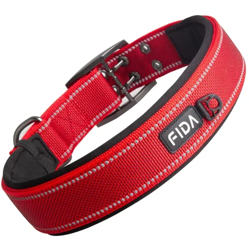 Padded Dog Collar, Reflective Strong Dog Collar with Double-Layer Webbing, Heavy Duty Dog Collar