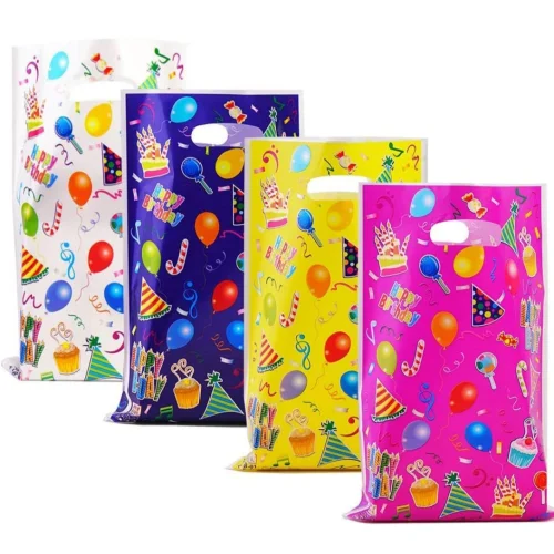 10pcs Printed Gift Bags Polka Dots Candy Bag Child Party Loot Bags Boy Girl Kids